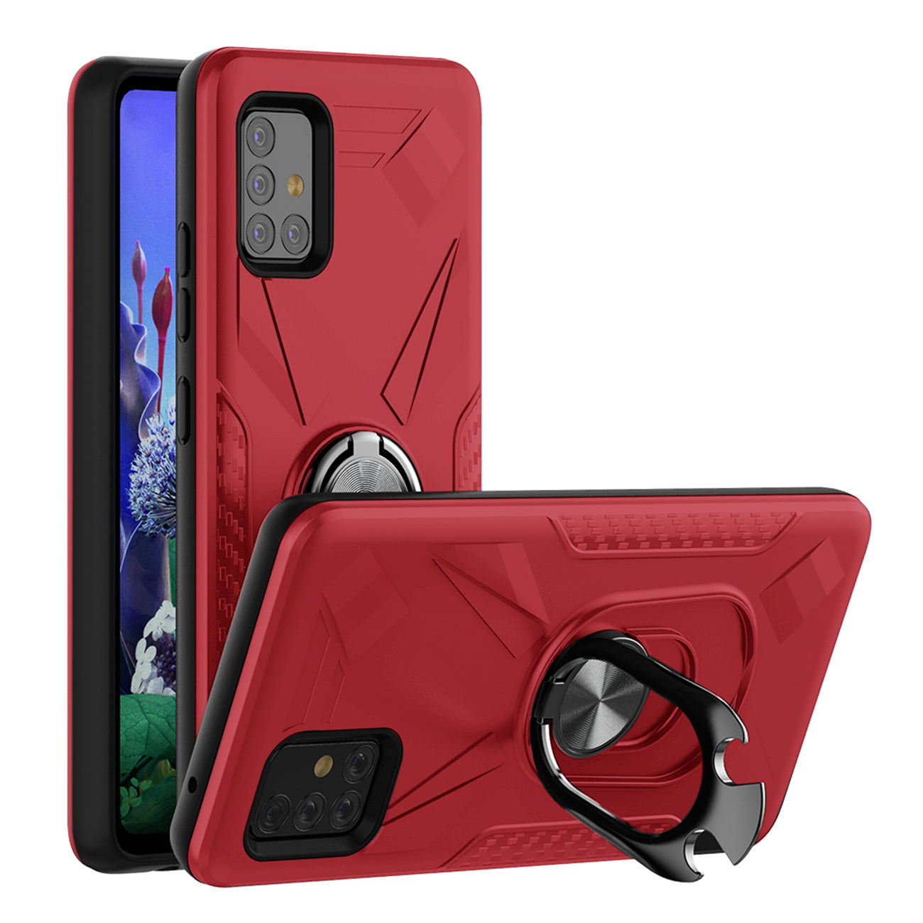 Phone Case with Ring Holder SAMSUNG GALAXY A51 5G In Red
